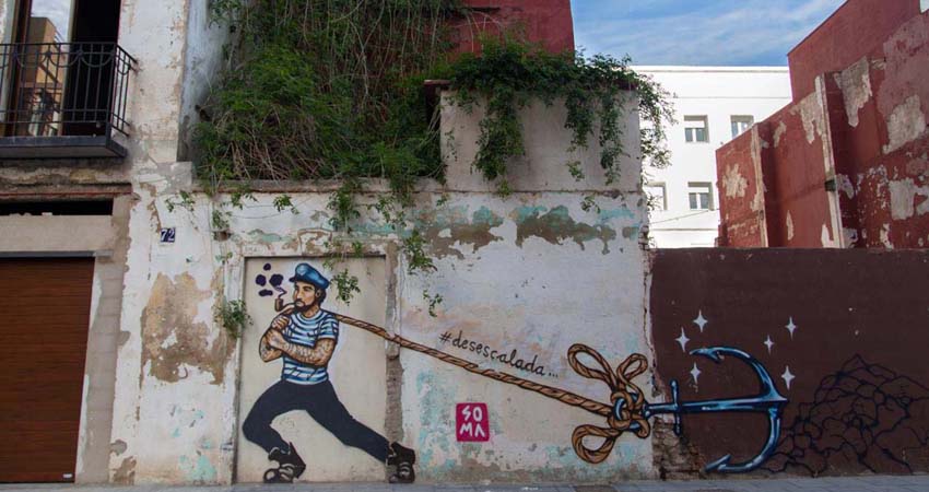 Fotografía de un mural